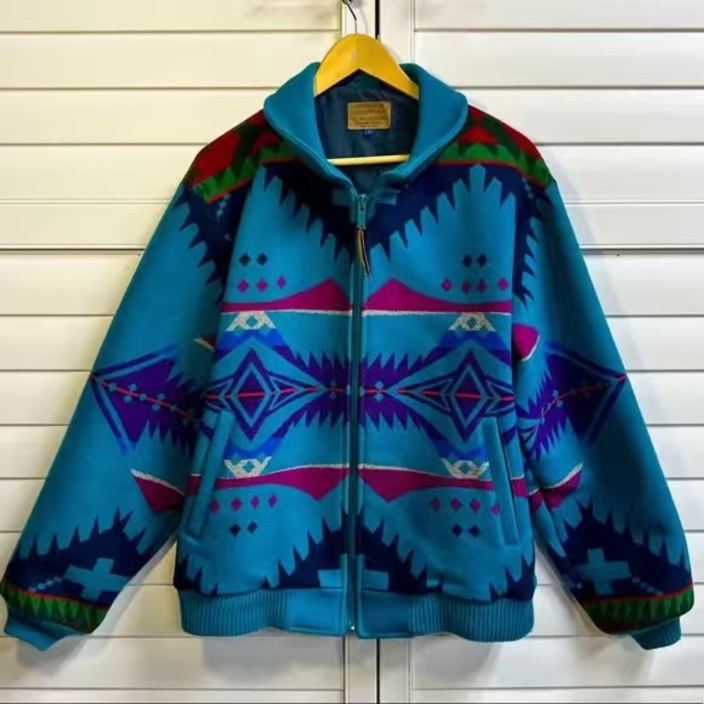 Pendleton Kids Blue Patterned Puffer Jacket - image 1